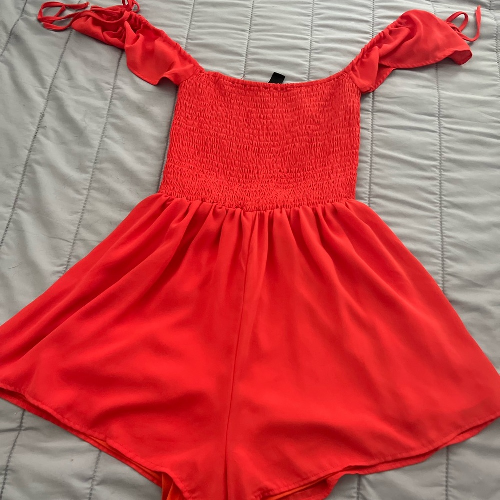 Orange Red Romper